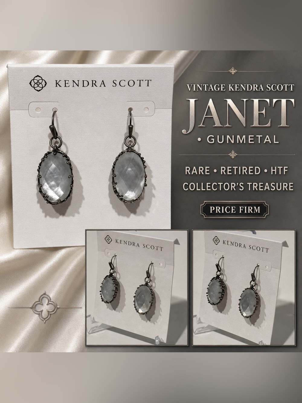 Vintage Kendra Scott Janet (Gunmetal) Price Firm